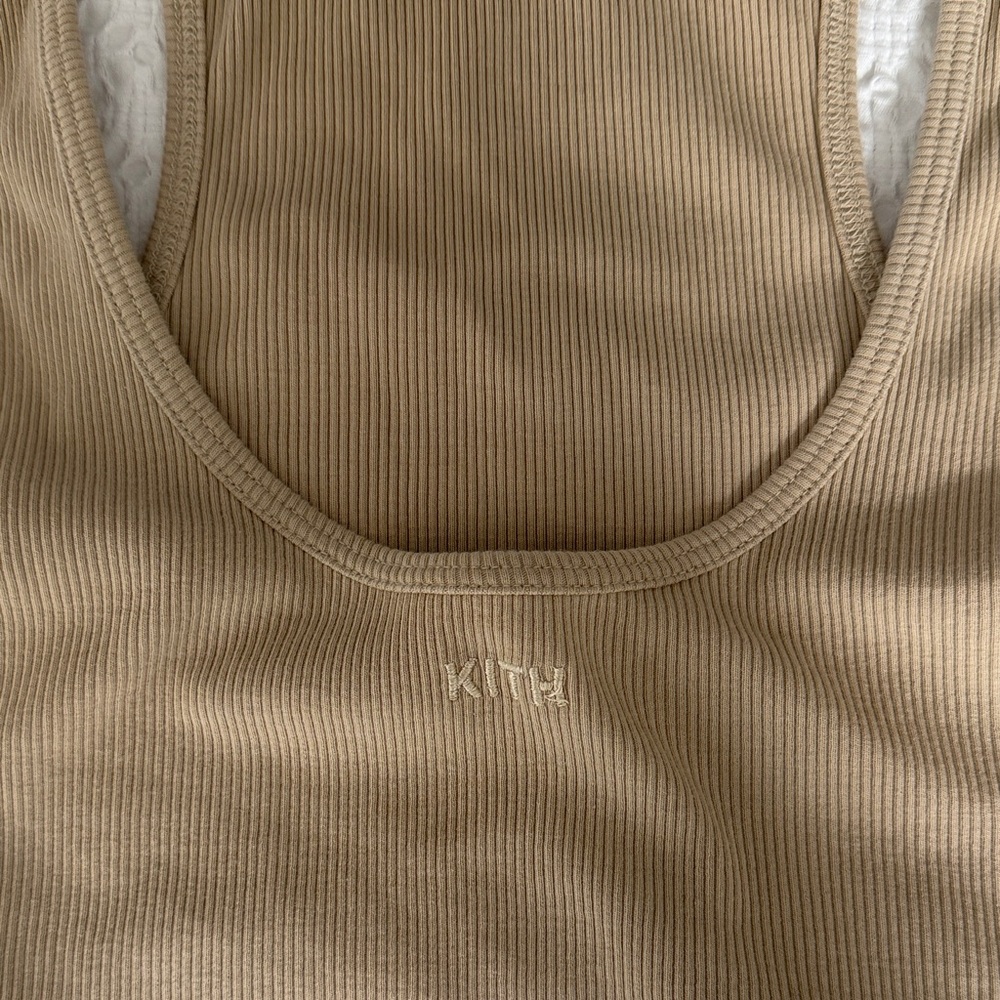 Kith Beige Ribbed Crop Top - Picture 2 of 5